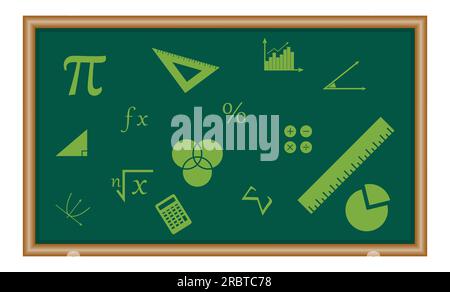Geometric cover page with mathematics symbols for books cover, magazines and posters. Stock Vector