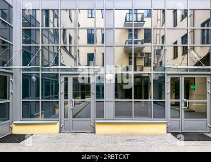 exterior of a newly constructed modern small office building Stock Photo