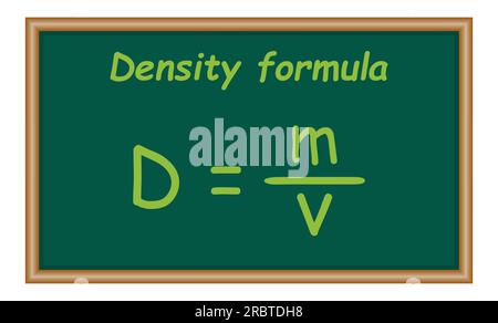 The density formula in chemistry. Physics resources for teachers and students. Stock Vector