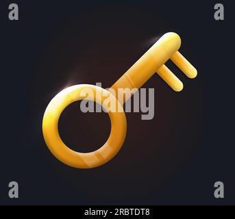 Treasure golden key for games concept Stock Vector
