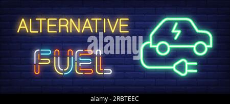 Alternative fuel neon sign Stock Vector