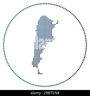 Argentina digital badge. Dotted style map of Argentina in circle. Tech icon of the country with graduated dots. Classy vector illustration. Stock Vector