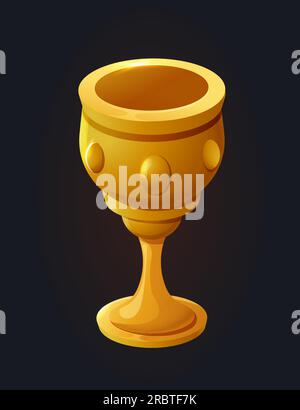Treasure golden cup for games concept Stock Vector