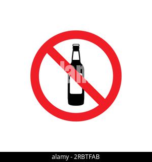 classic simple no drinking alcohol beer bottle symbol sign vector isolated on white background Stock Vector
