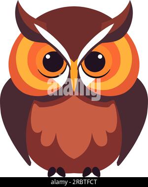 Cute cartoon owl with big staring eyes Stock Vector