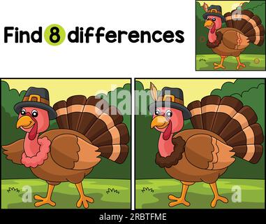 Thanksgiving Pilgrim Hat Find The Differences Stock Vector Image & Art ...