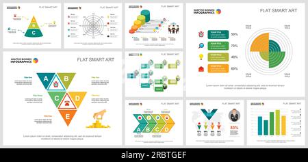 Colorful statistics and logistics infographic charts set Stock Vector