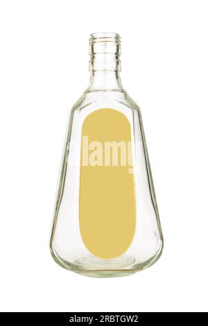 empty liquor bottle isolated on white background. Stock Photo