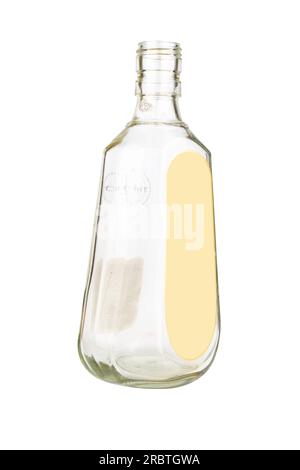 empty liquor bottle isolated on white background. Stock Photo
