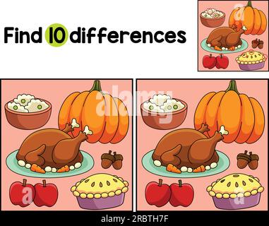 Thanksgiving Feast Find The Differences Stock Vector Image & Art - Alamy
