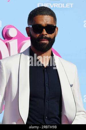 Los Angeles, California, USA. 09th July, 2023. Kingsley Ben-Adir attends the World Premiere of 'Barbie' at the Shrine Auditorium and Expo Hall on July 09, 2023 in Los Angeles, California. Credit: Jeffrey Mayer/Jtm Photos/Media Punch/Alamy Live News Stock Photo