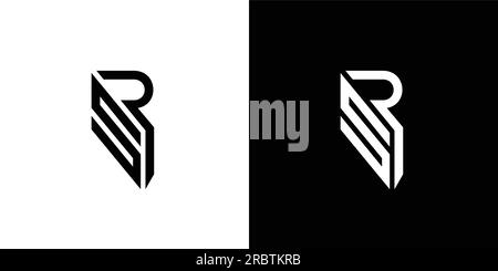 Modern and stong RS initials abstract logo design Stock Vector
