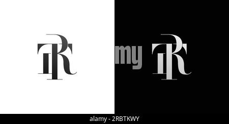 Modern and luxurious RT letter initial logo design 3 Stock Vector