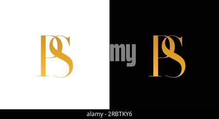 Modern and luxurious PS  letter initial logo Stock Vector