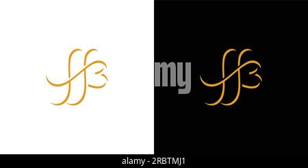 modern and unique handwritten letter HB initials logo design Stock Vector