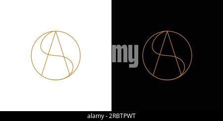 Modern and luxurious AS letter initial logo design Stock Vector
