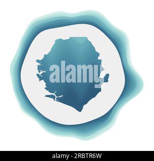 Sierra Leone logo. Badge of the country. Layered circular sign around Sierra Leone border shape. Modern vector illustration. Stock Vector