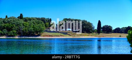 Brijuni Croatia Europe ancient ruins from Roman times by the sea Stock Photo