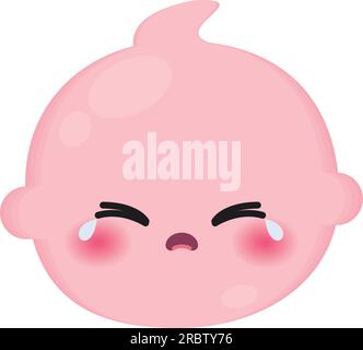 Isolated colored cute crying baby emoji icon Vector Stock Vector