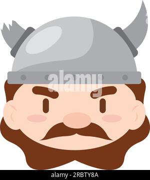 Isolated cute chibi male viking character avatar Vector Stock Vector