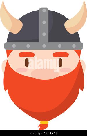 Isolated cute chibi male viking character avatar Vector Stock Vector