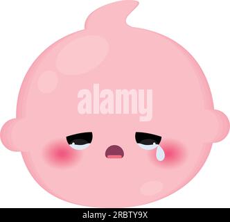 Isolated colored cute crying baby emoji icon Vector Stock Vector