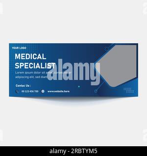 video thumbnail for Medical healthcare and web banner template. promotion banner design for live business workshop. video cover for doctor. Dental cli Stock Vector
