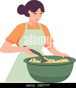 Chefs organic meal brings happiness to kitchen Stock Vector