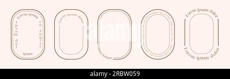 Minimalistic aesthetic y2k frames. 5 different tipes. Stock Vector