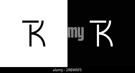 Modern and stong TK initials abstract logo design Stock Vector