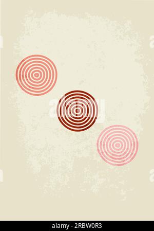 Abstract poster, circles. Fashionable modern design in the style of minimalism. For interior decoration, postcards, posters, covers. Stock Vector