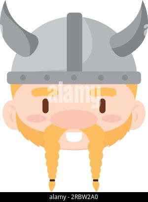 Isolated cute chibi male viking character avatar Vector Stock Vector