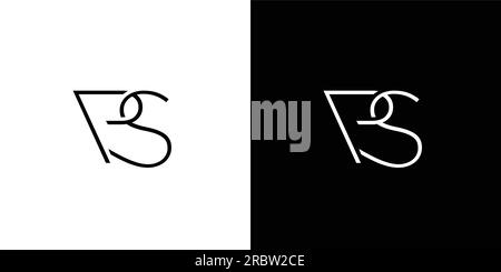 Modern and luxurious PS letter initial logo design Stock Vector