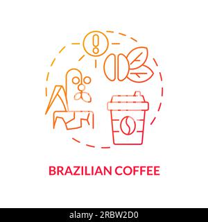 Thin line Brazilian coffee icon heatflation concept Stock Vector