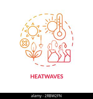 Thin line heatwave icon heatflation concept Stock Vector