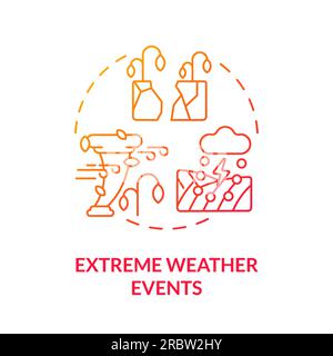 Thin line extreme weather events icon heatflation concept Stock Vector