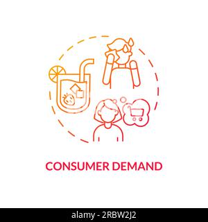 Thin line consumer demand icon heatflation concept Stock Vector