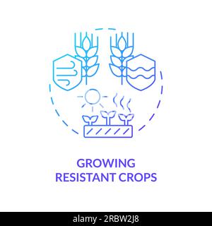 Growing resistant crops icon heatflation concept Stock Vector