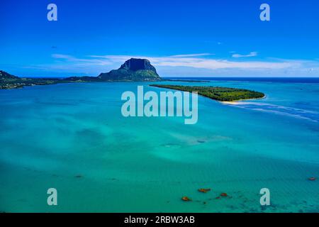 Mauritius, Black River district, Morne Brabant peninsula, Ile Aux Benitiers, aerial view Stock Photo