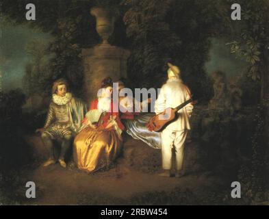 The Foursome 1713 by Antoine Watteau Stock Photo