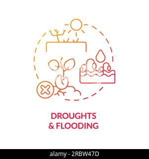 Thin line droughts and flooding icon heatflation concept Stock Vector