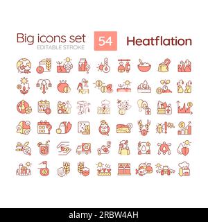 Customizable icons for heatflation Stock Vector