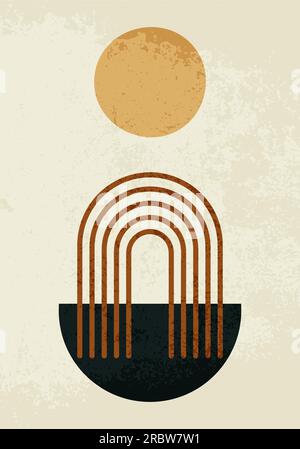 abstract fashionable creative artistic composition in the style of minimalism. Hand-painted. Perfect decoration of the interior, walls, postcards, posters. Stock Vector