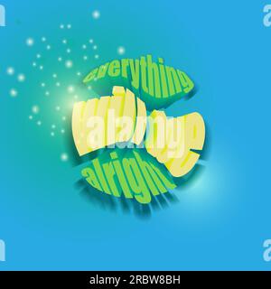 3d text on a beautiful blue background Stock Vector