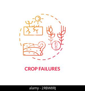 Thin line crop failures icon heatflation concept Stock Vector