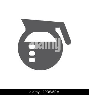 Coffee jug or pot vector icon. Simple glass kettle filled symbol. Stock Vector