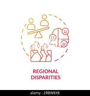 Thin line regional disparities icon heatflation concept Stock Vector