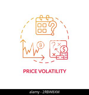 Thin line price volatility icon heatflation concept Stock Vector