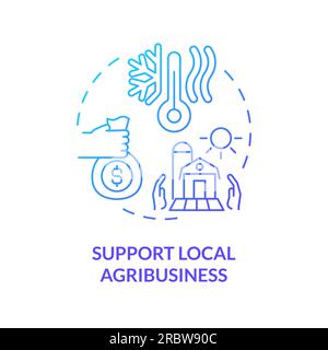 Support local agribusiness icon heatflation concept Stock Vector
