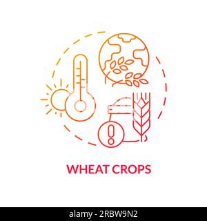 Thin line wheat crops icon heatflation concept Stock Vector